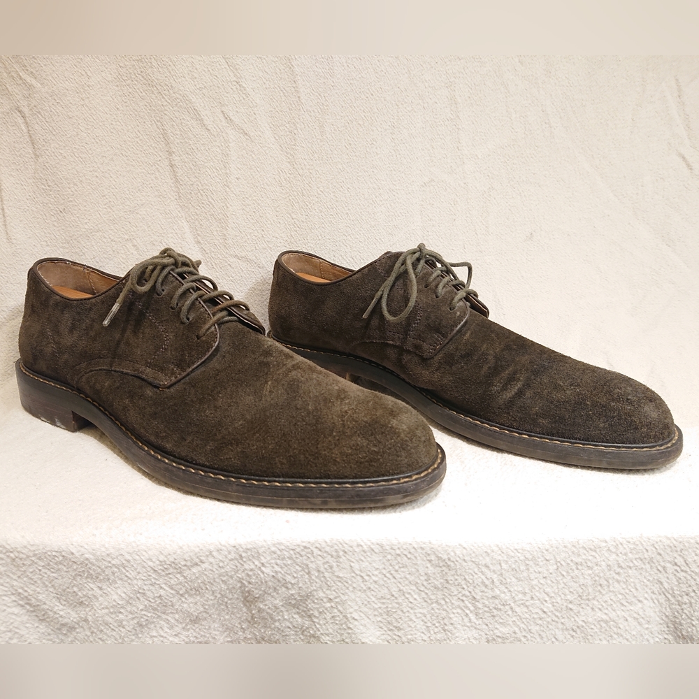 Dark Olive green/Brown Suede dress shoes